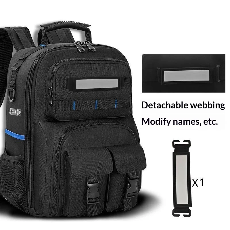 Modern Heavy Duty Nylon Electrician Tool Backpack Organizer for Elevator Engineering Repair Work Outdoor Home Decor Novelty New