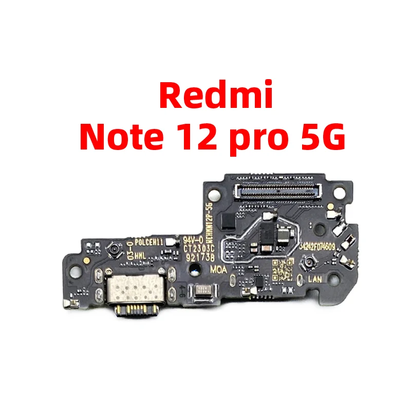 Voor Xiaomi Redmi Note 12 Pro 5G Dock Connector Usb Oplader Opladen Poort Flex Kabel Board Vervanging