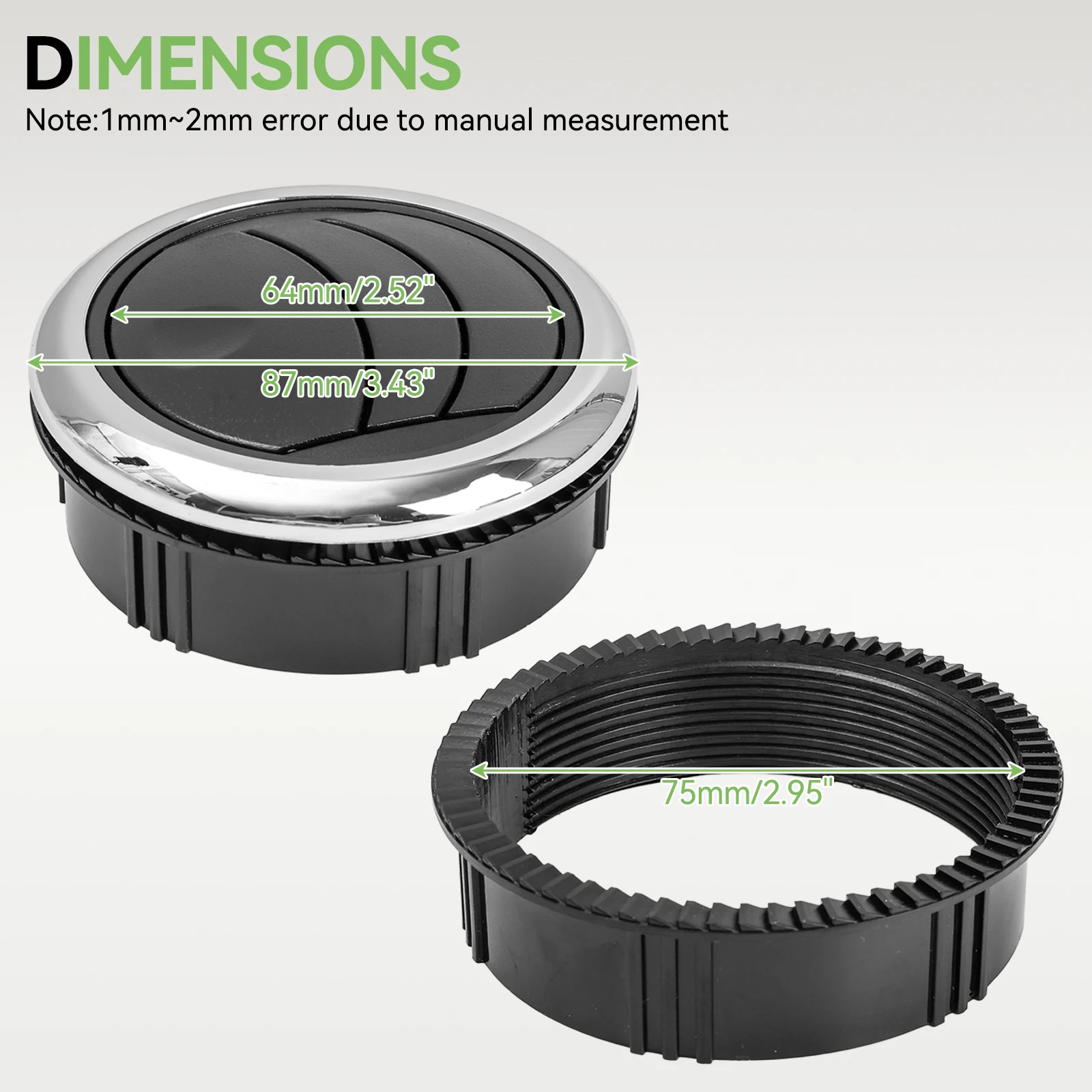 

Универсальные вентиляционные отверстия для кондиционера, автобуса, автобуса, вентиляционные отверстия для кондиционера, каравана, круглые Φ87/75