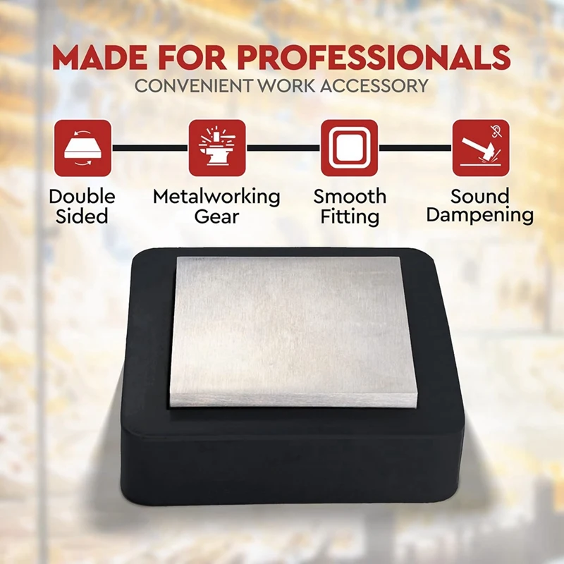 3Inch Bench Block Flat Anvil Jewelers Tool 4Inch Tough Rubber Block - Heat-Treated Scratch-Resistant Solid Bench Block