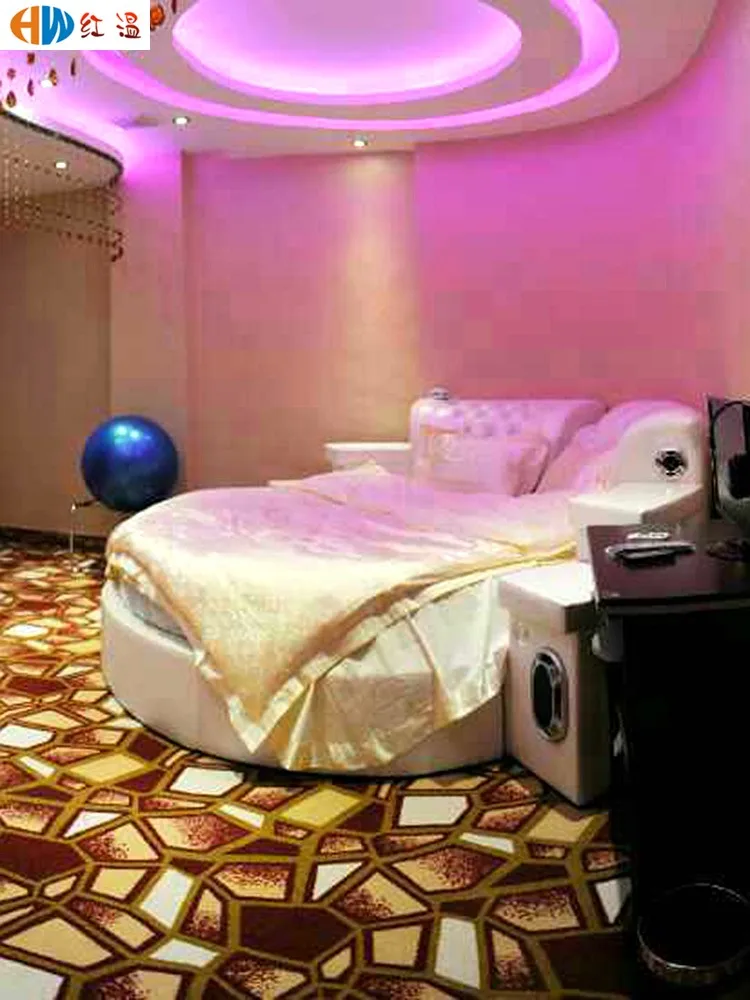 

s8617Bed & Breakfast Furniture Light Luxury Hotel Electric Bed Couple Boutique Hotel Luxury Multi-Functional Theme round Water B