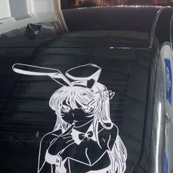Anime Sticker Rabbit Girl For Car Stickers Decoration Window Door Rear Windshield External Accessories Die Cutting Vinyl Decals