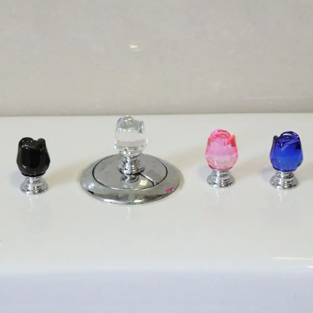 Colorful Rose Flower Toilet Press Creative Toilet Tank Button Auxiliary Device Nail Protector Bathroom Accessories