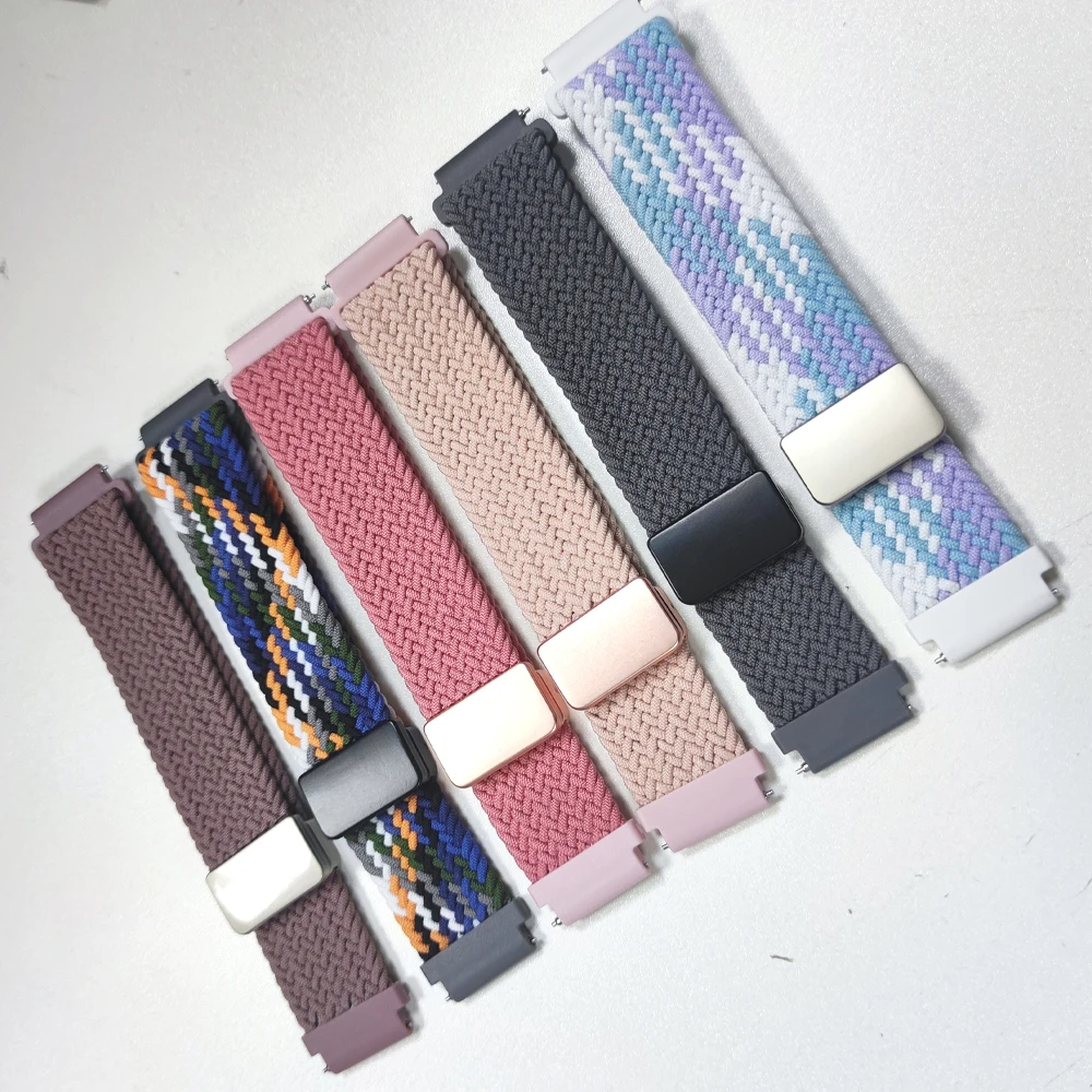 Cinturino magnetico da 20mm per Samsung Galaxy Watch 7 6 5 4 44mm 40mm/5pro 45mm Bracciale in nylon per huawei Amazfit GTS Garmin cinturino orologio