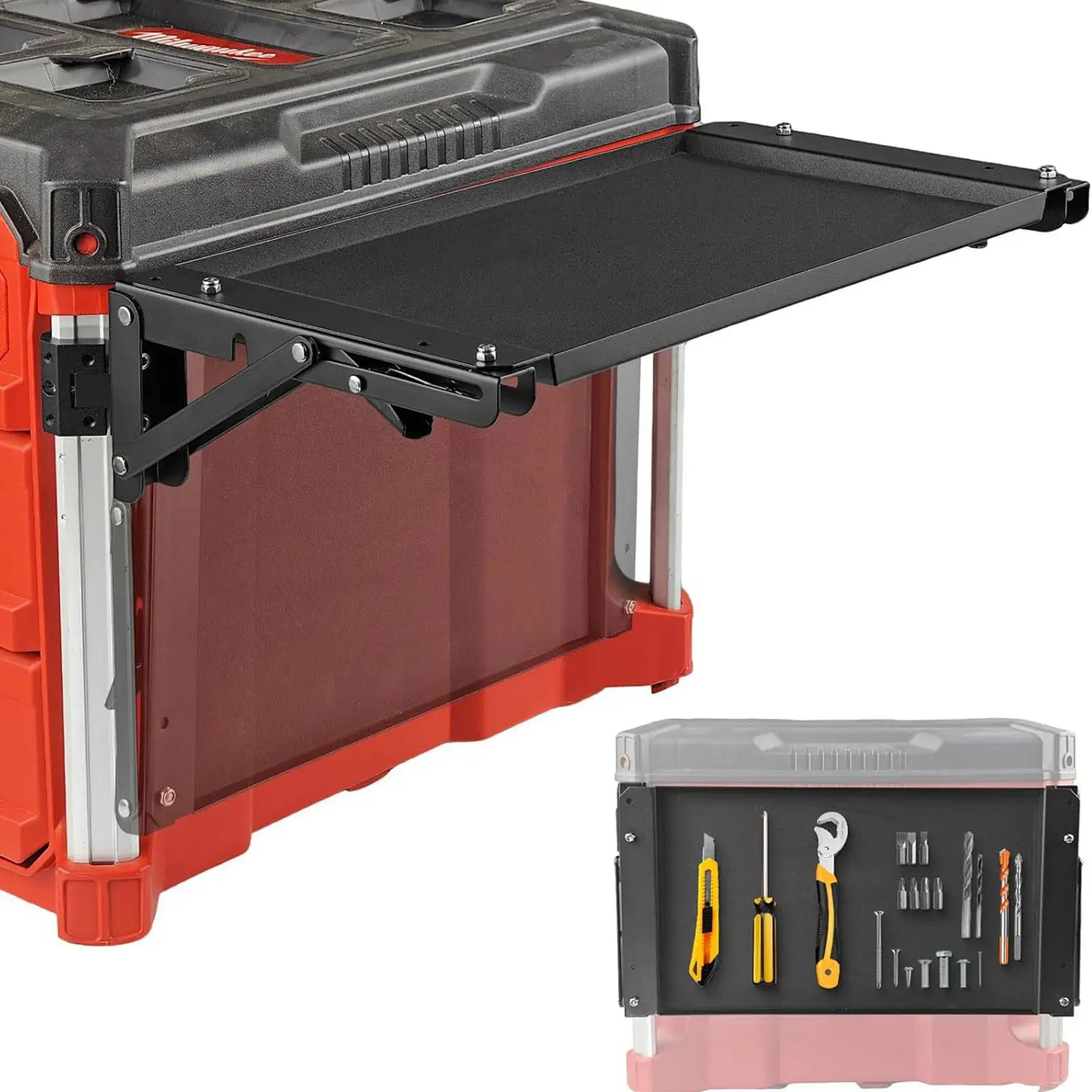 Folding Magnetic Toolbox Tray Sturdy Carbon Steel Tool Holder Organizer for Workshop Modular Toolbox