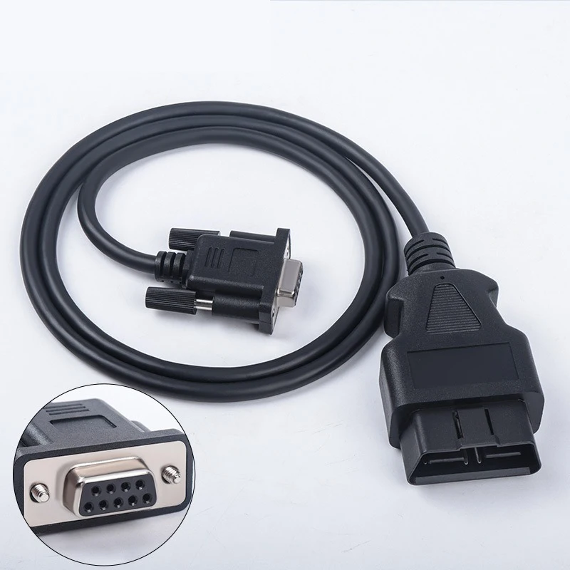 

Newest OBD 16Pin To DB9 RS232 Serial Port Extension Line Male 16 Pin DB 9pin Obd2 Connector 9 Pin Female Car Obd 2 Cable Adapter