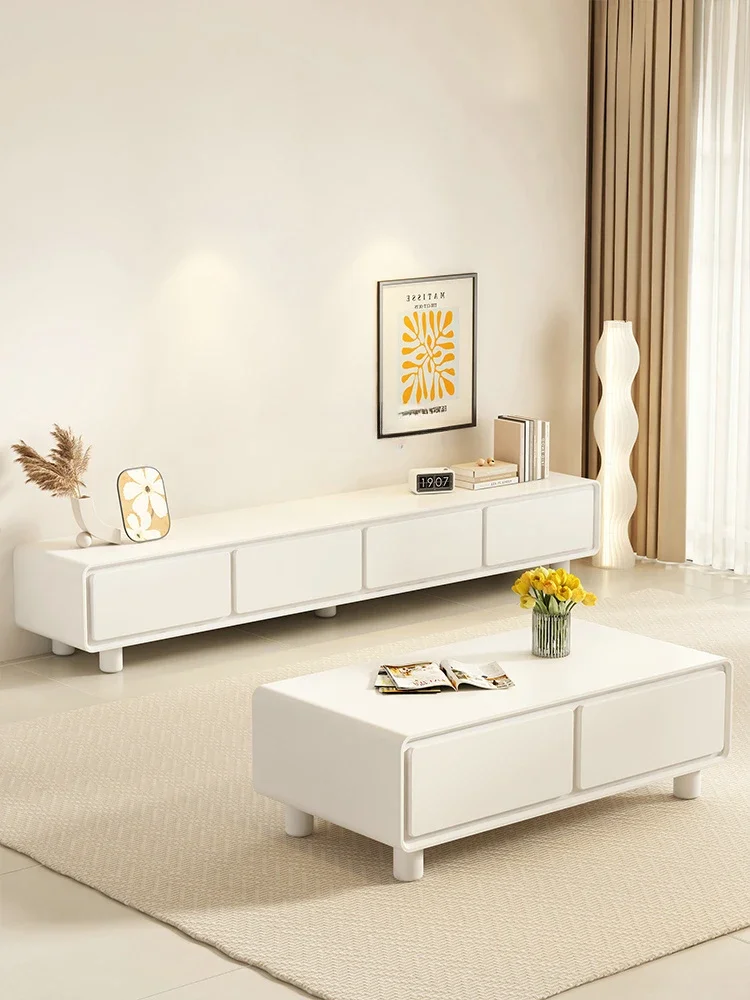 Cream Style Living Room Coffee Table Light Luxury Household Simple Small Apartment Modern Rectangular Tea Table