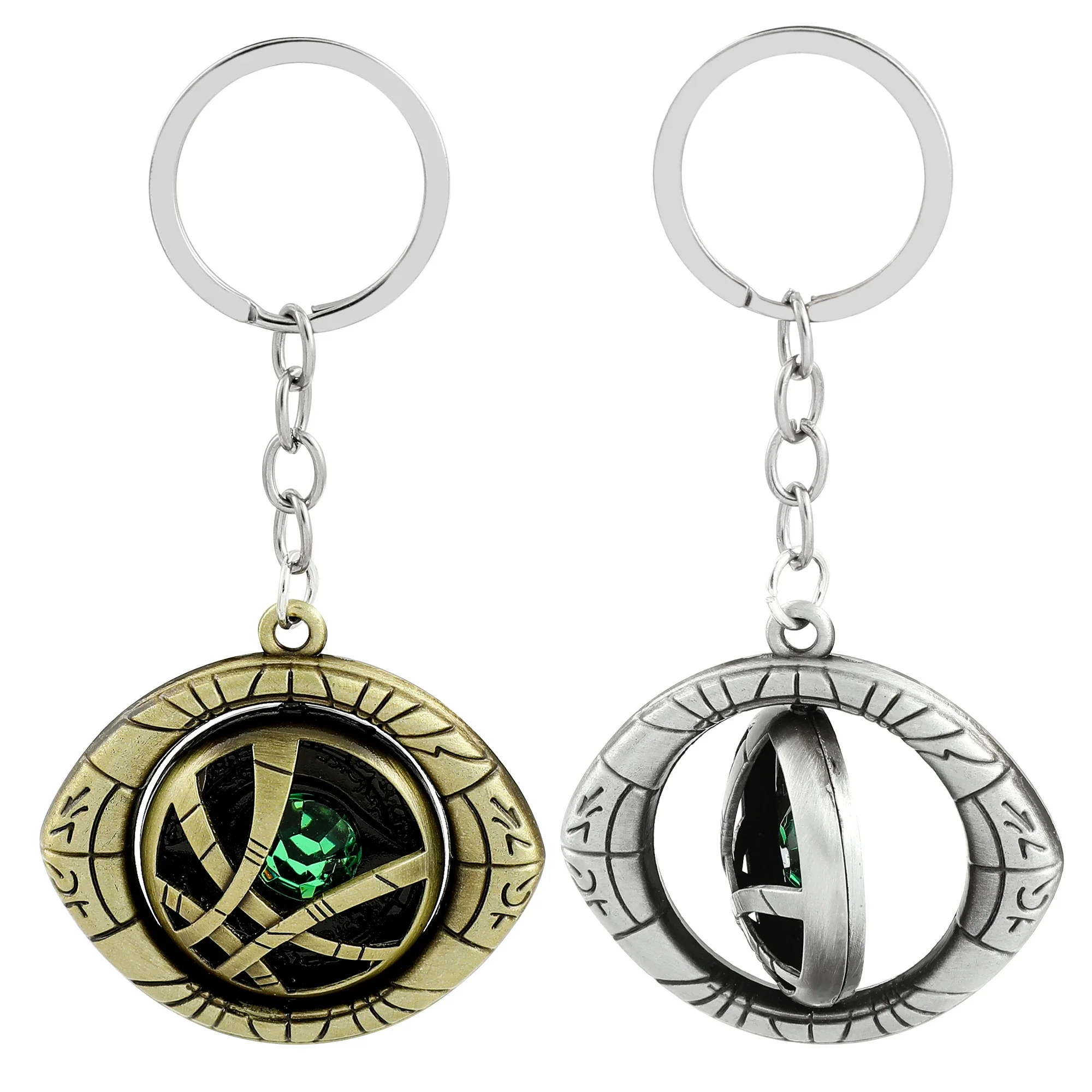 Marvel Doctor Strange Keychain Men Boys Vitage Rotatable Eye Of Agamotto Pendant Keyrings Accessories Cosplay Gifts for Fans