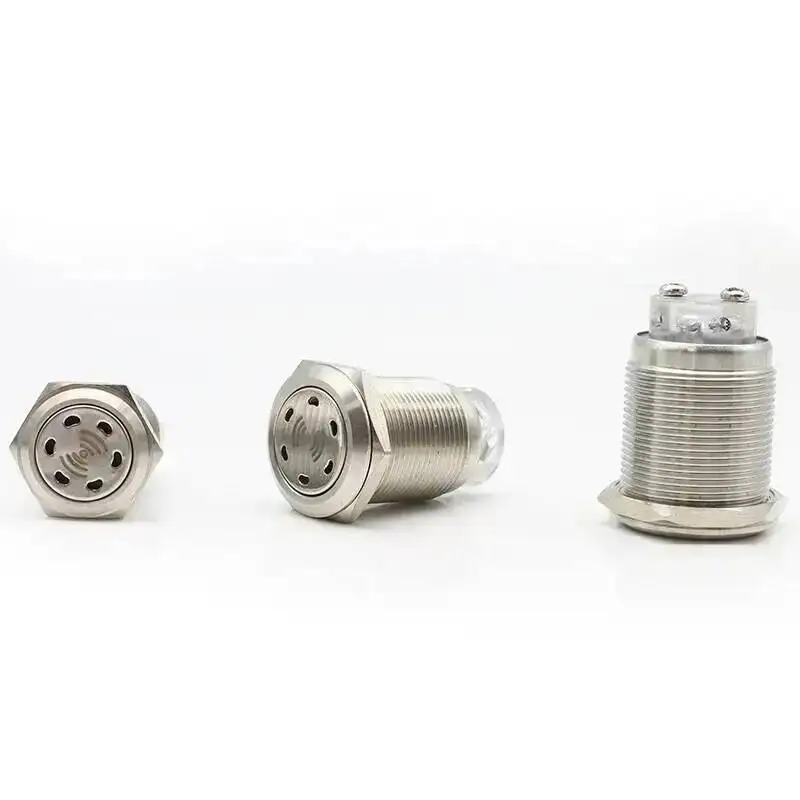 16mm 19mm 22mm Metal Buzzer Button High Decibel DB Stainless Steel Sound And Light Alarm Intermittent Flash 12-24V