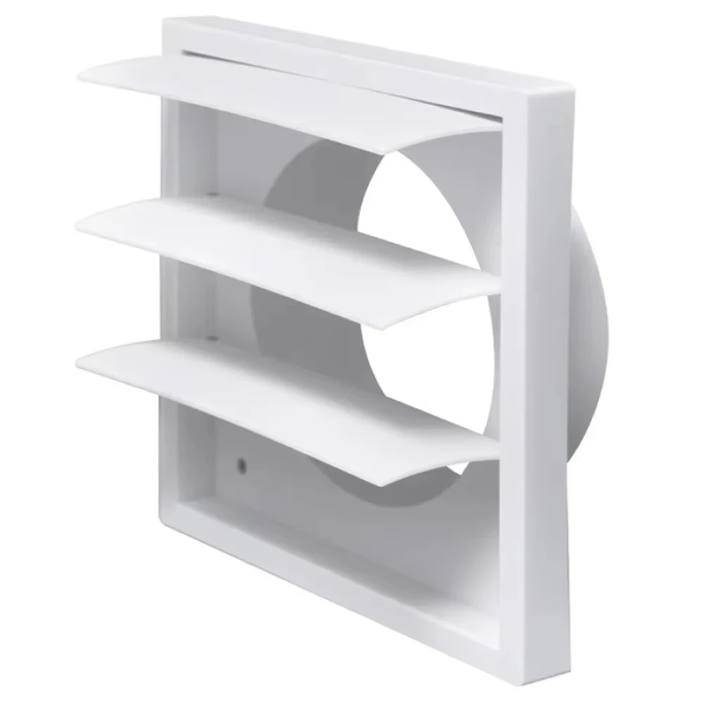Ventilation System White Vent Grille One-Way Dryer Exhaust Hood Plastic Louvered Dryer Exhaust Vent Cover No Filter