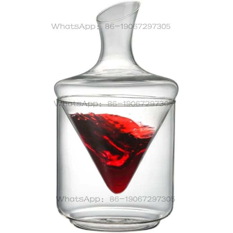 Lead-free High-transparency Glass Diagonal Decanter Set Ice Wine Dispenser