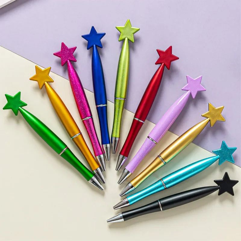 

30 50 100 Pcs Cartoon Star Plastic Pen Student Writing Stationery Rotary Twist Pen Printable Logo Gift Advertising Ballpoint Pen
