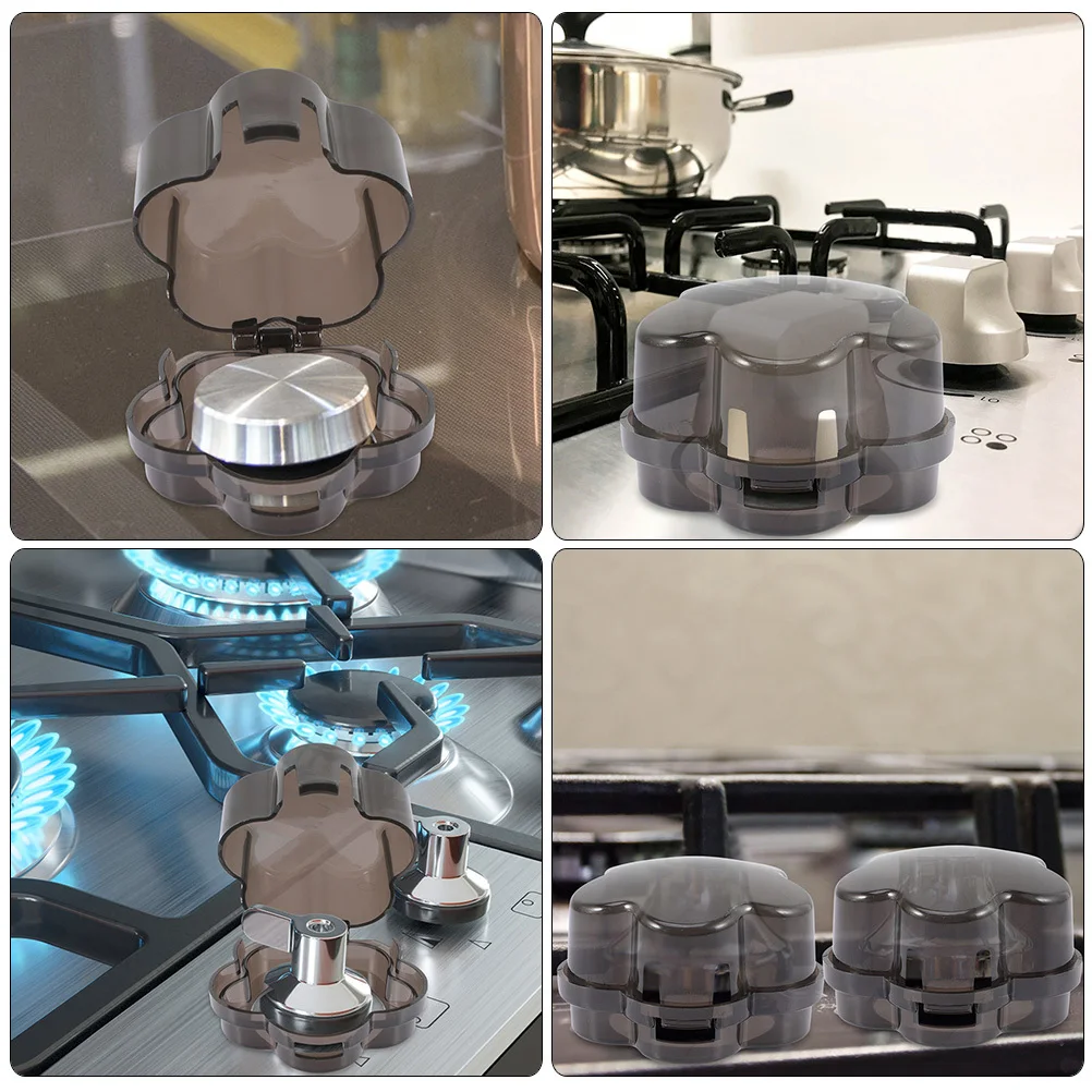

6Pcs Gas Stove Knob Protective Covers Childproof Transparent Oven Knob Guard Stove Burner Safety Child Safety Guards