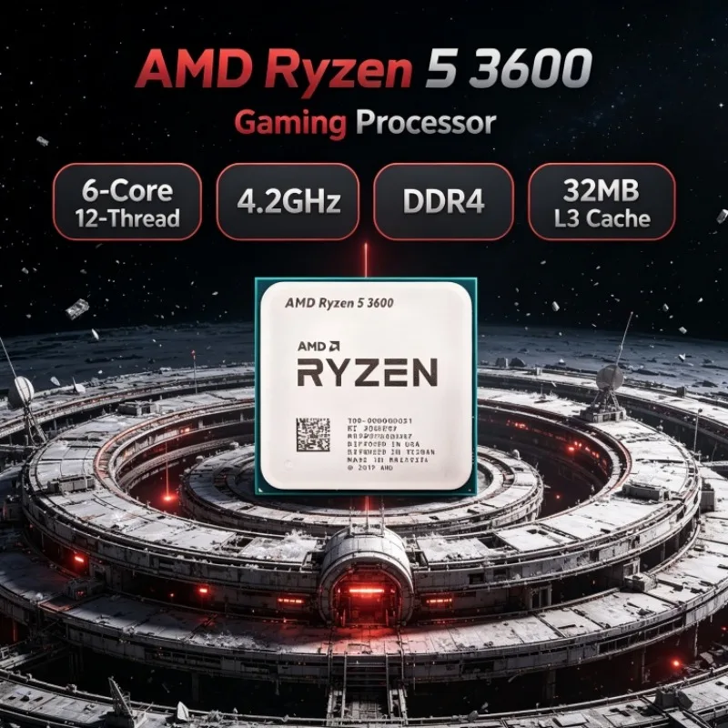 AMD Ryzen 5 3600 R5 6-Core 12-Thread 65W Socket AM4 3.6GHz Up to 4.2GHz L3=32M 7nm DDR4 PCIe 4.0 Desktop Processor