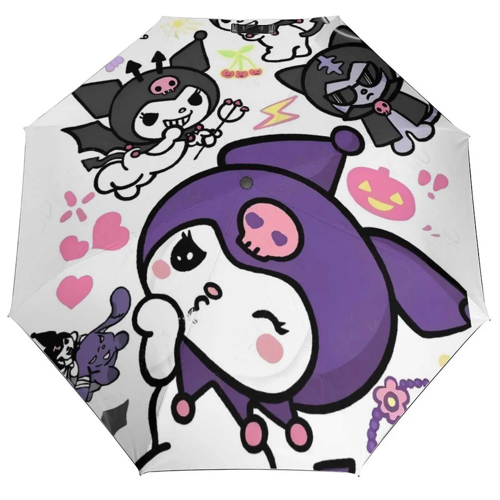 

Kawaii Kuromi японский зонт японский милый мультяшный солнцезащитный ветрозащитный зонт складной дешевый трехкратный автоматический солнцезащитный дизайн