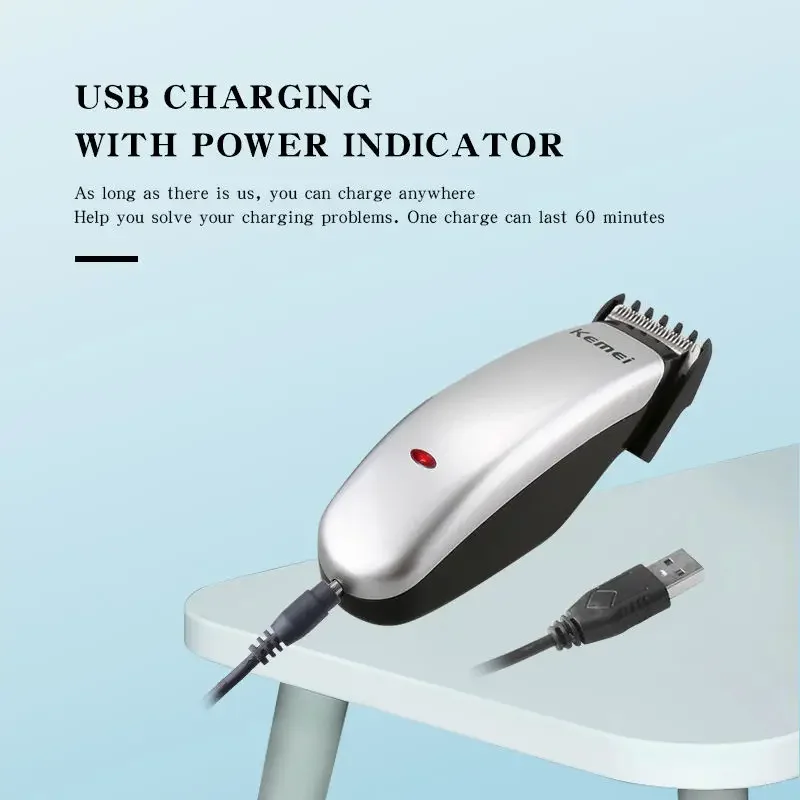 Kemei KM-666C مقص الشعر الصغير المهنية اللحية الشعر المتقلب القاطع قابلة للشحن الكهربائية آلة قطع الشعر مزيل الشعر