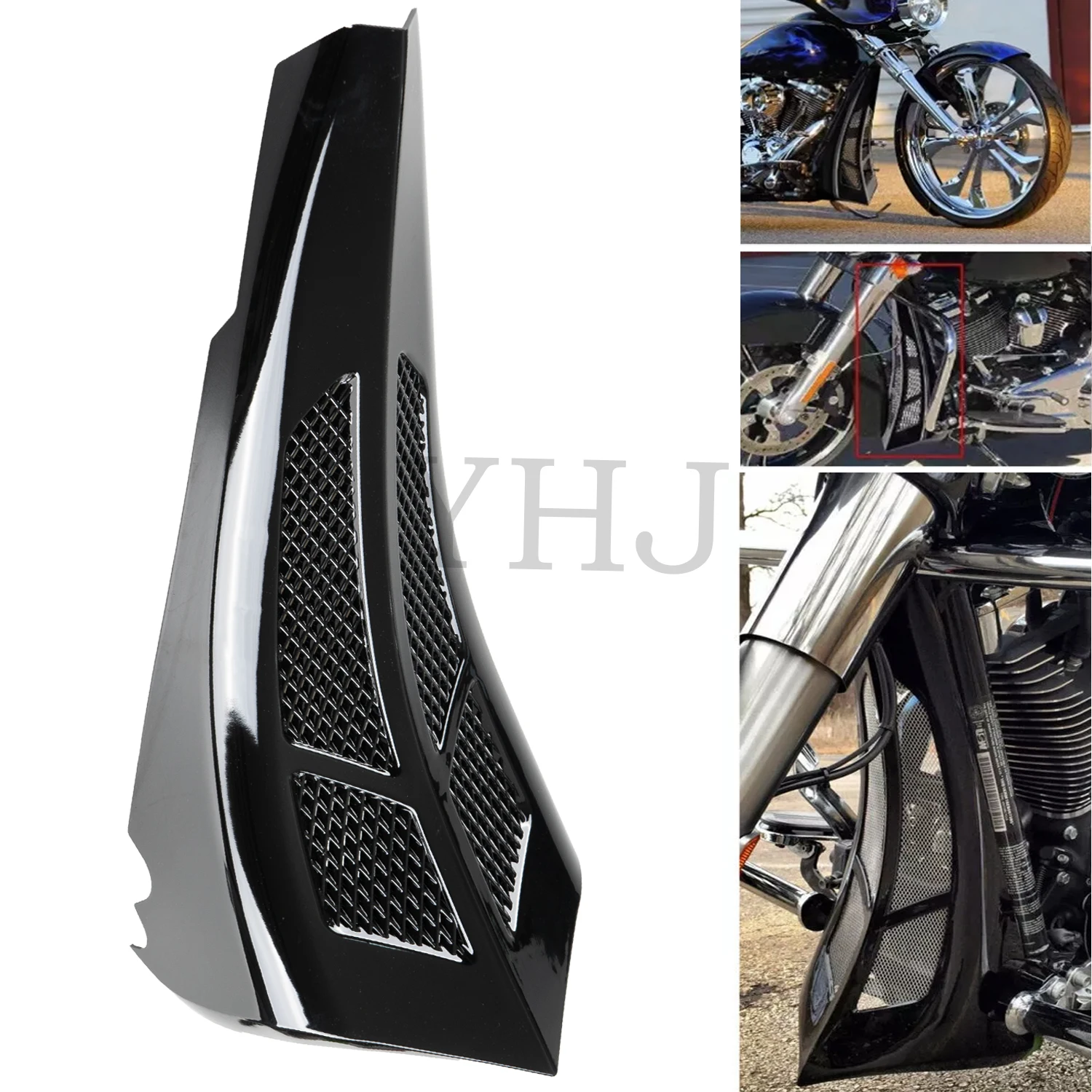 For Harley Motorcycle Touring Road King Road Glide Street Glide Stretched Tall Chin Spoiler Scoop Fairing Lower Radiator Cover