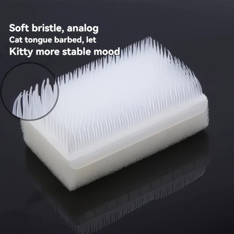 1pc Soft Cat Tongue Shaped Brush Mimics Mother Cat Licking Comfortable Grooming Tool Non Electric Plastic Styling Pet Comb