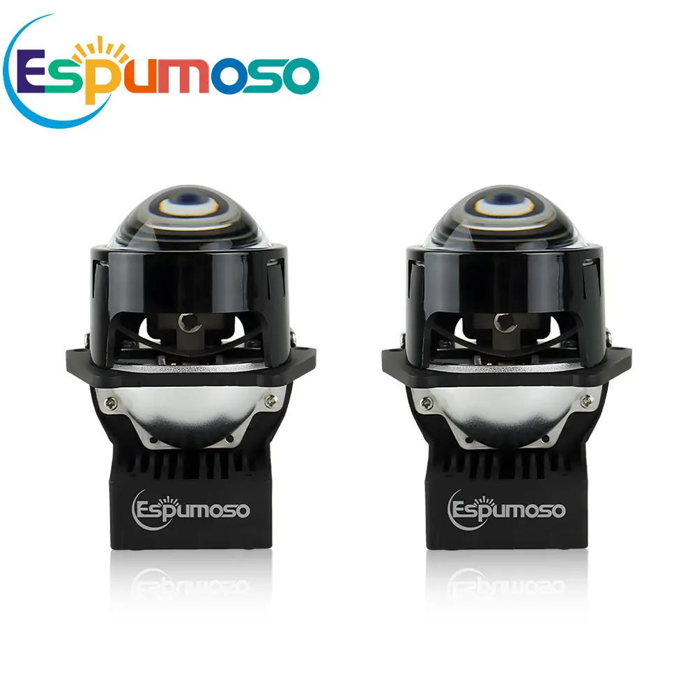2pcs Universal Bi LED 3 Inch Car Projector Lenses High Low Beam Headlight For Hella 120W 40000Lm Car LED Lights Diode Headlamp