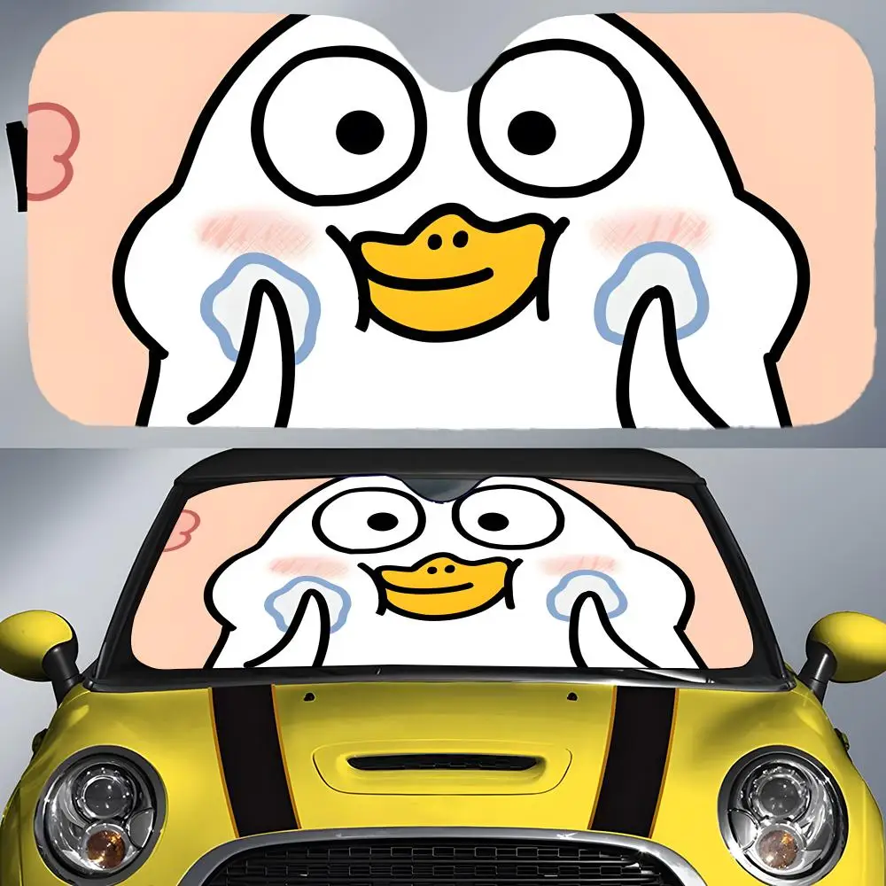 

Cartoon X-Xiaoliu D-Duck Sun Visor Car Front Windshield Sun Shade UV Block Heat Insulation Sun Visor Window Cover