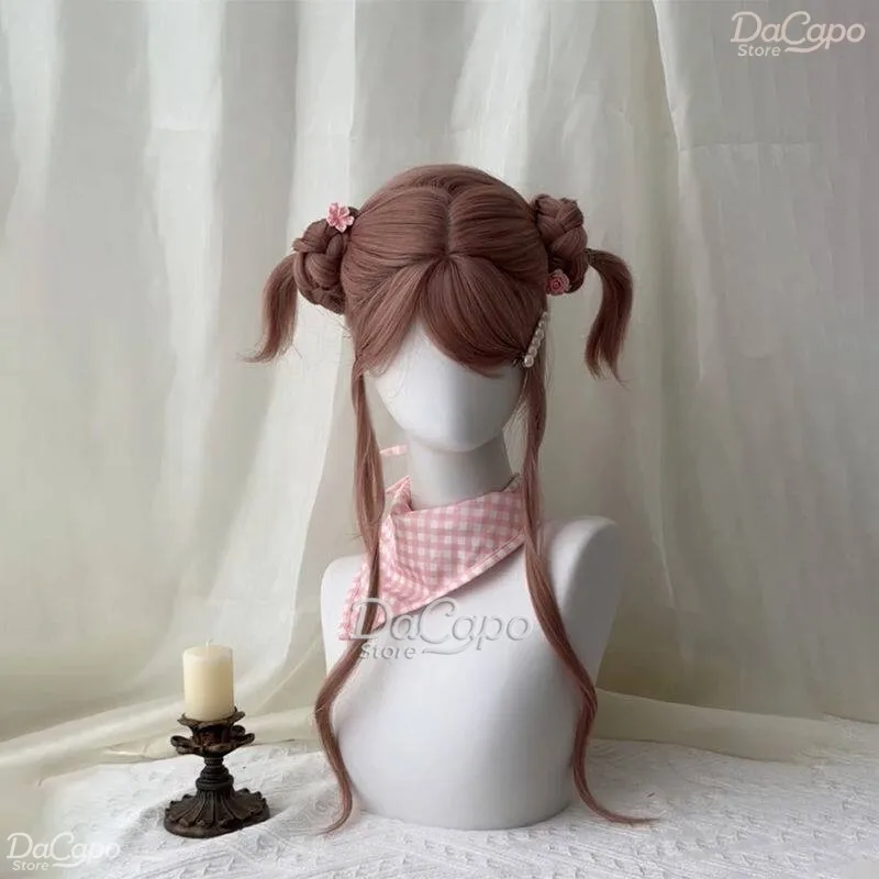 

Anime NANA Style Komatsu Nana Cosplay Costume Pink Wig Vintage Sweet Retro Center Part Natural Long Curly Hair