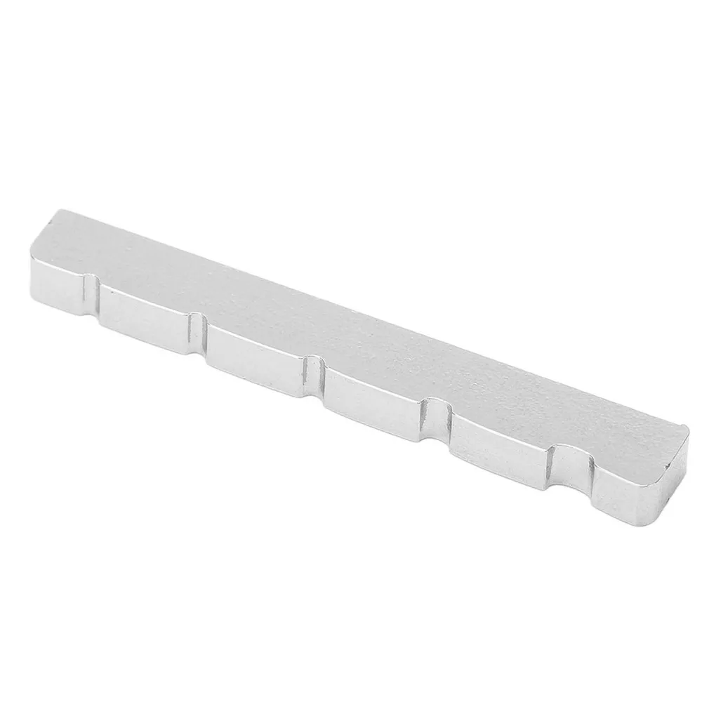 Premium Metal Material Guitar Nut 5 String Design Silver Electric Bass Nut Pre-cut Slotted Bass Guitar Nut Bass Guitar