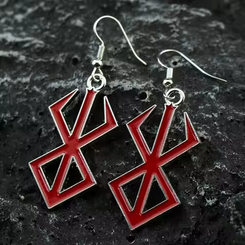 Anime Berserk Symbol Eardrops Hip Hop Earrings Men Jewelry Accessories Cosplay Prop