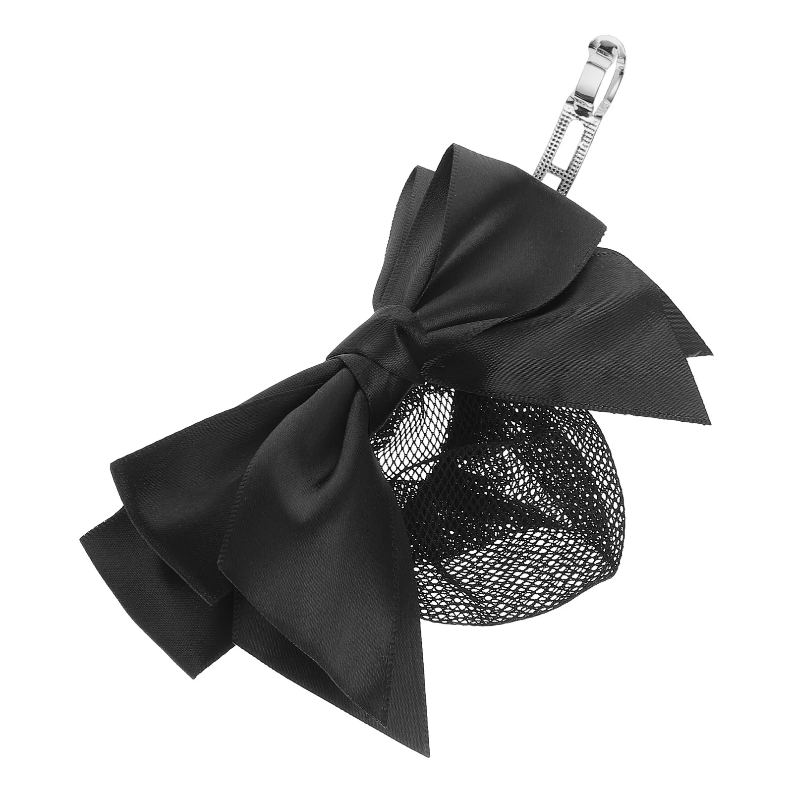 

Career Hair Net Bowknot Mesh Clips Black Bun Snood Covers Ballet Accessories Miss