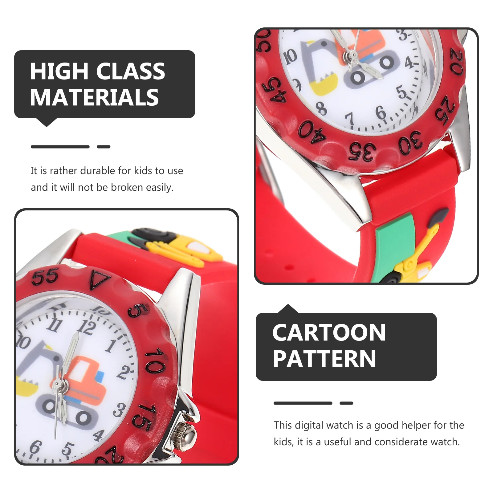 Jam Tangan Digital Kuarsa Jam Tangan Siswa 3D Kartun Ringan dan Tahan Lama Hadiah Tali Dapat Disesuaikan