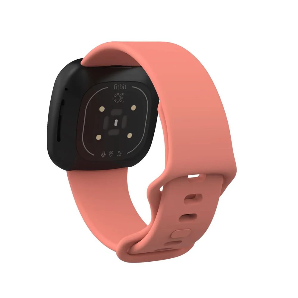 Correa de silicona duradera para reloj Fitbit Versa 3, pulsera ajustable de un solo Color para Fitbit Sense