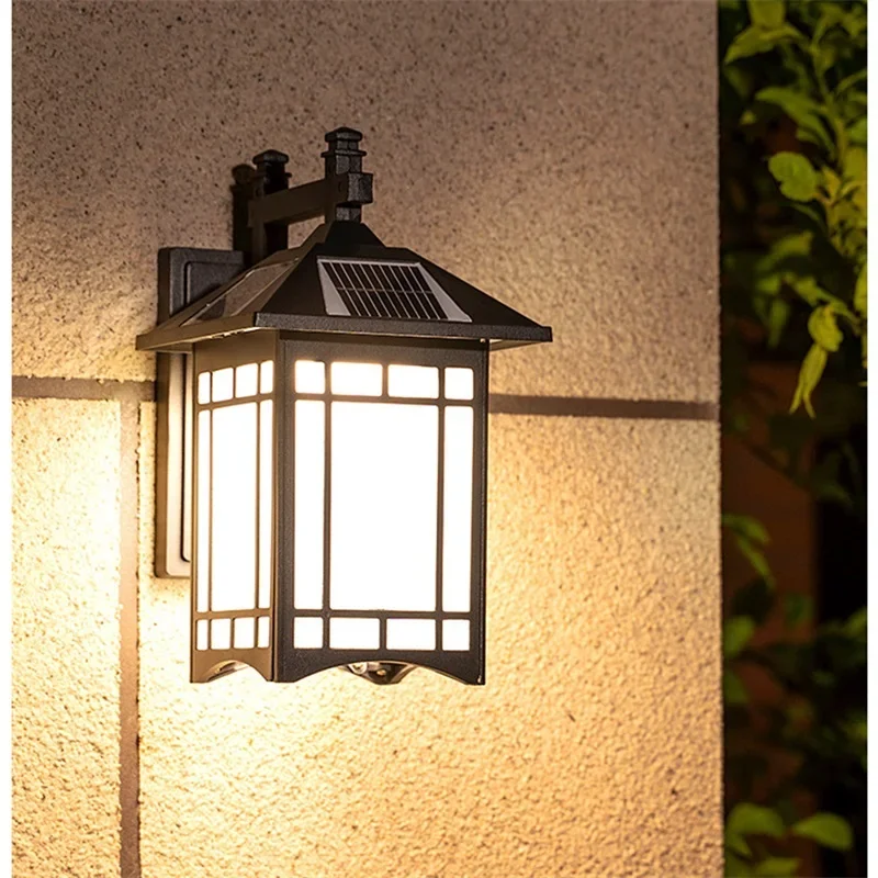 DEBBY Solar Outdoor Wall Lamp Classical Light Remote Control LED Sconces Waterproof for Home