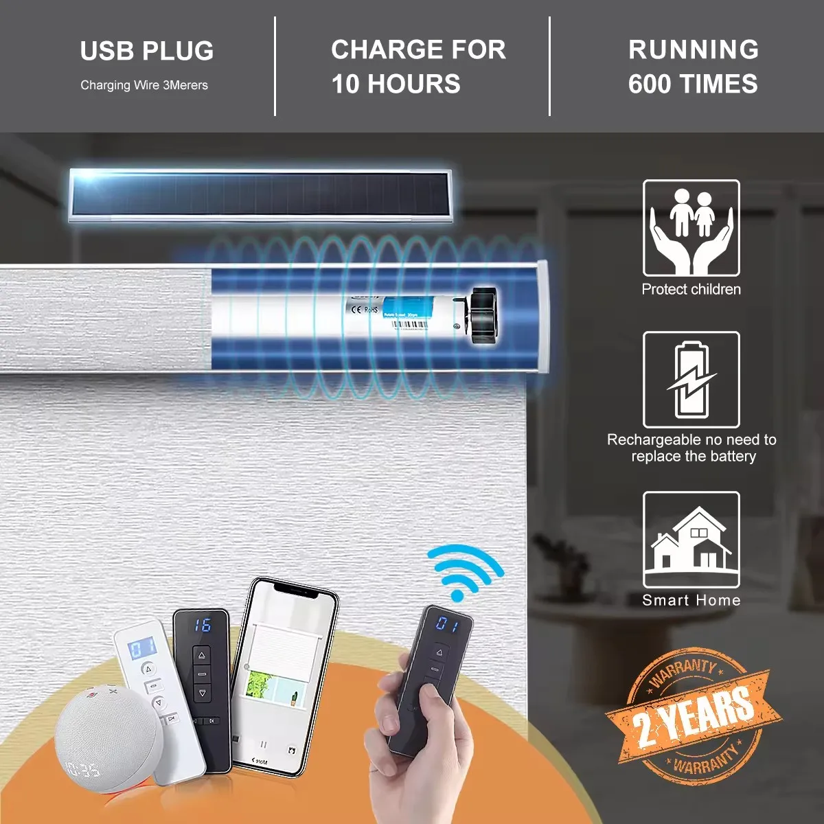 WiFi App Control Google Alexa Electric Roller Shades Hotel Blinds Smart Curtain Motorized Roller Blinds