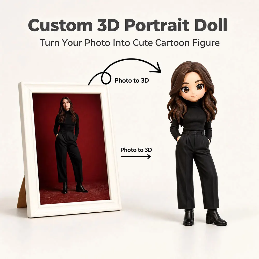 Personalized 3D Face Figure Custom Chibi Figurine Full Color Printed Miniature Model Personalized Birthday Gift