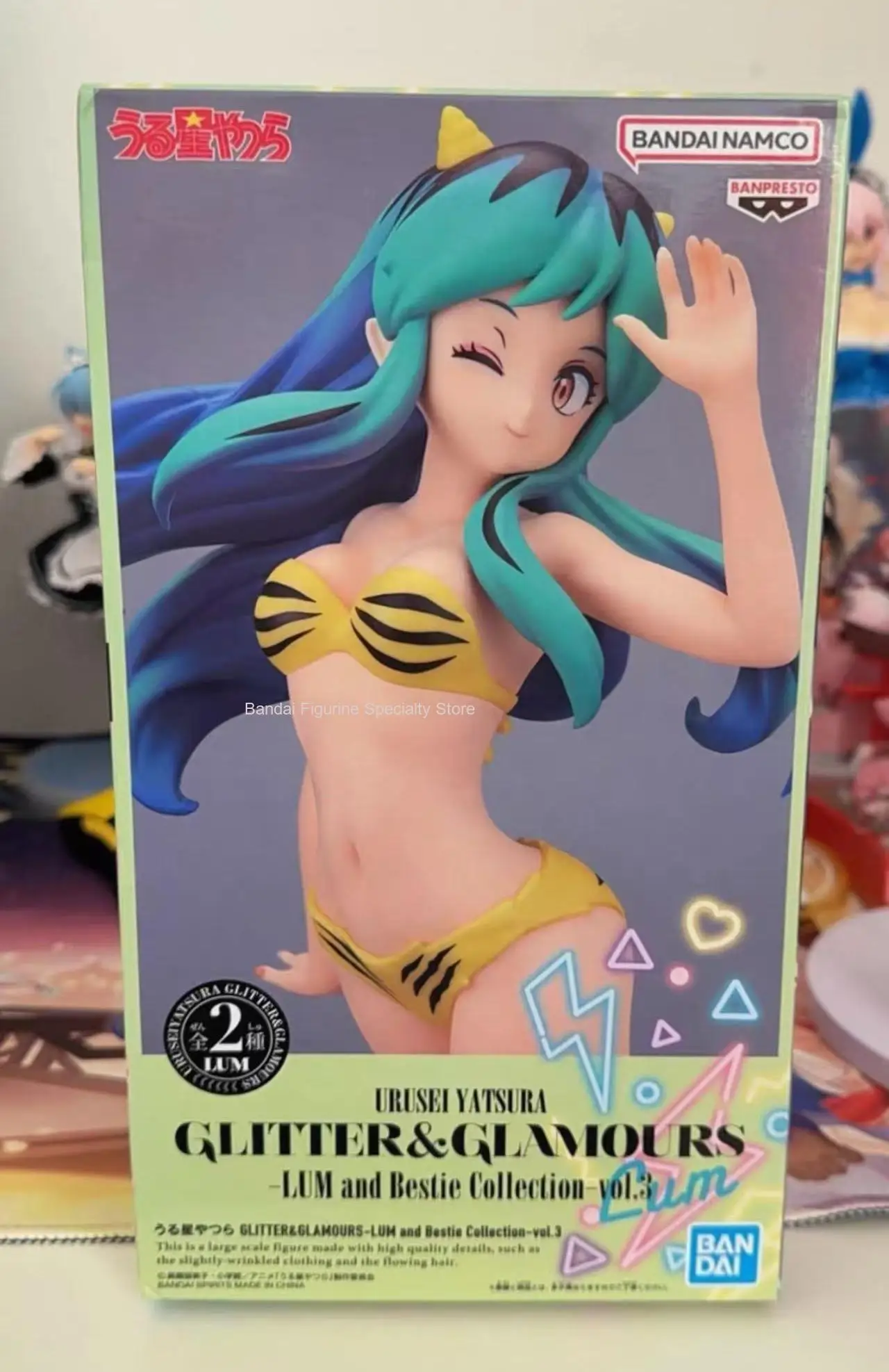 En Stock Bandai Original Banpresto Anime Glitter & Glamours Lum y Bestie colección Vol.3 Lamu 22cm modelo figuras de juguete