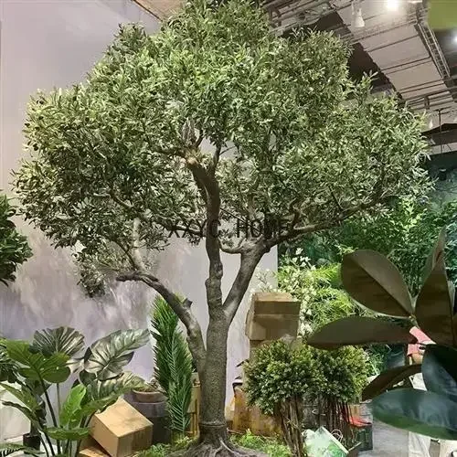 In Stock Artificial Indoor Outdoor Fake Big Tree Simulation Olive Tree Scenic Spot Greening Fake Trees Large FRP Tree