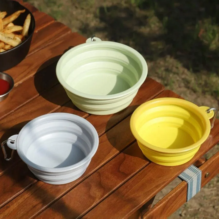 Collapsible Silicone Dog Bowl, Pet Folding Feeder, Outdoor Travel, Portable Puppy Food Container, Dish Bowl, 350ml 650ml 1000ml