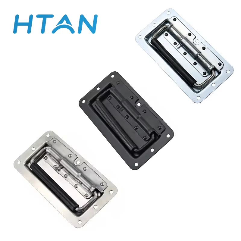 

4pcs Stainless Steel or Iron Embedded Spring Automatic Return Folding Handle Industrial Distribution Cabinet Handle
