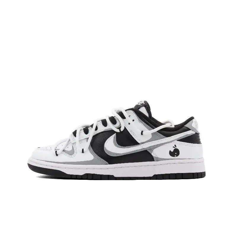 

[Белый носорог на заказ] Низкие туфли для скейтборда Nike Dunk GS Черный Белый