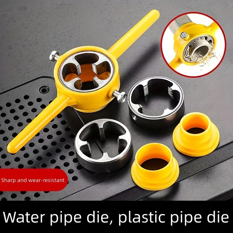 6Pcs PVC Thread Maker Tool, Pipe Threader Plumbing Tool Kit, Reusable Round PVC Pipe Threader Set With 1/2Inch Dies