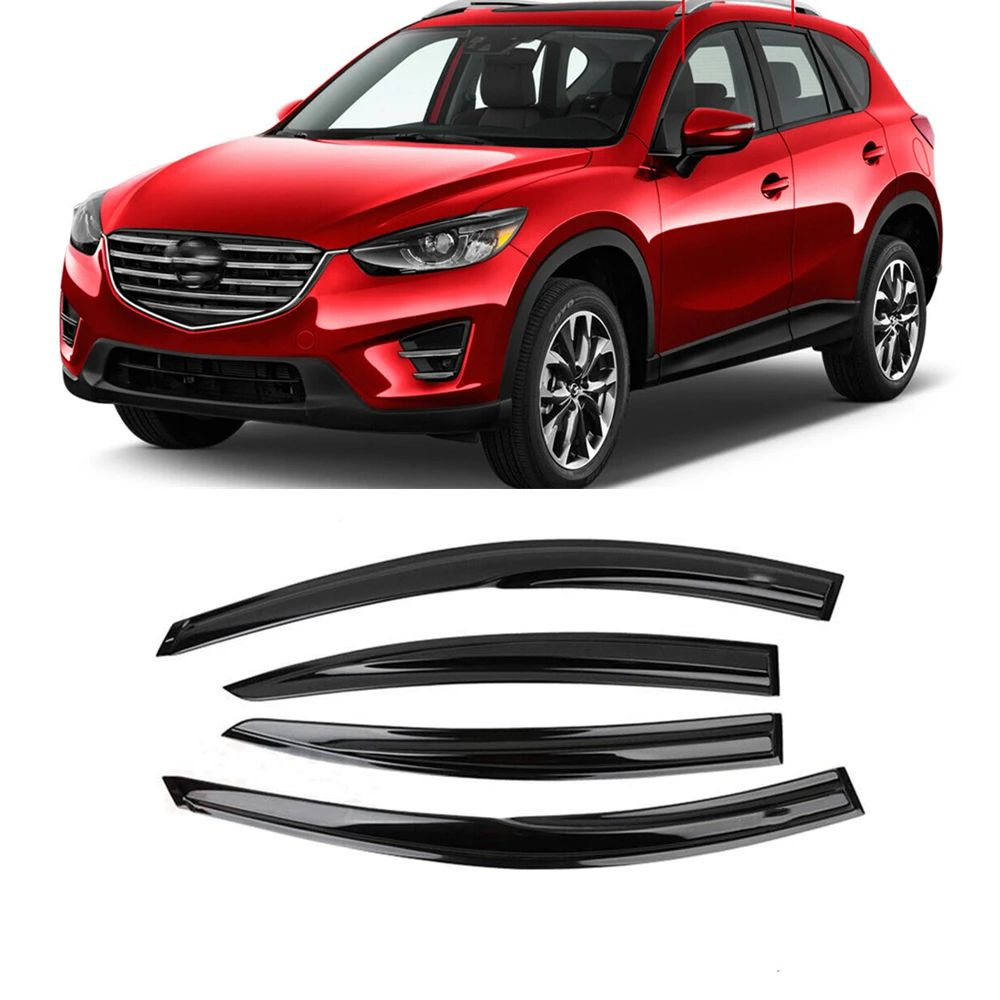 For Mazda CX-5 CX5 2013 2014 2015 2016 2017 Side Window Vent Visor Sun Rain Deflector Guard Awnings Shelters Adhesive Cover Trim