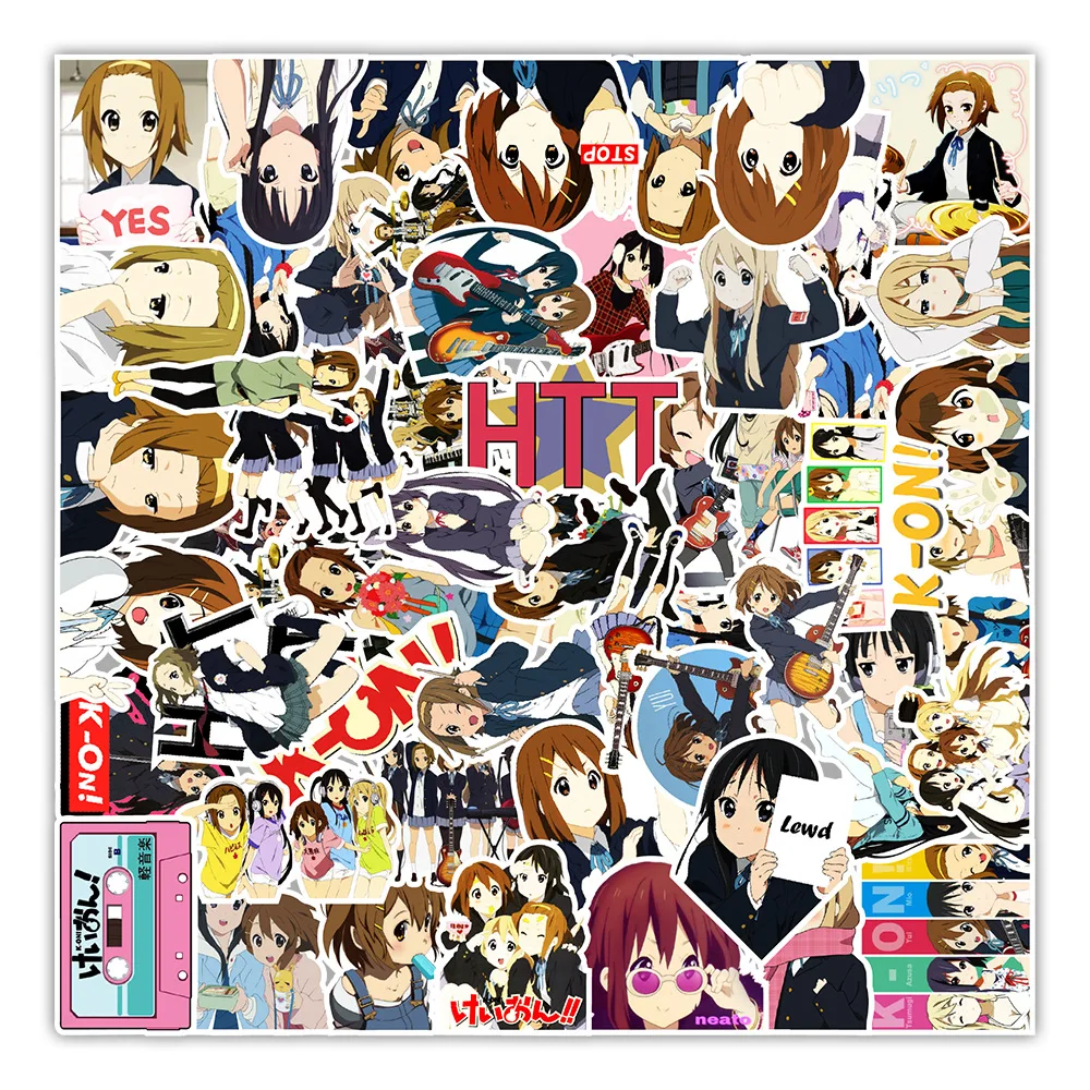 

10/30/50pcs Anime K-ON！Stickers Cute Hirasawa Yui Cartoon Girl Sticker Kid Toy DIY Stationery Laptop Phone Car Graffiti Sticker