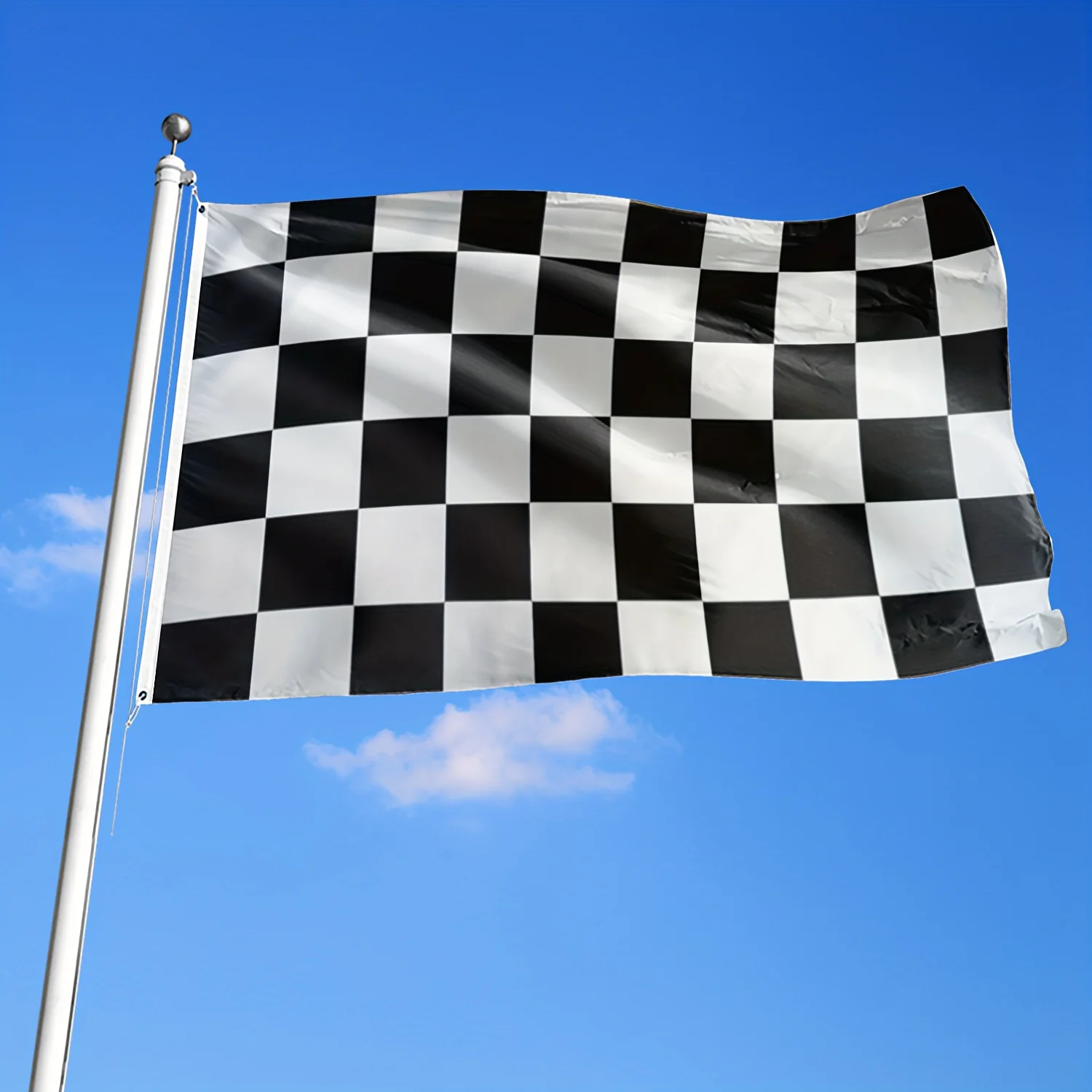 2pcs 3x5FTCheckered Flag, 90*150Cm Black and White Racing Flags Made of Polyester with 2 Grommets, Easy Hanging, Bright Colors