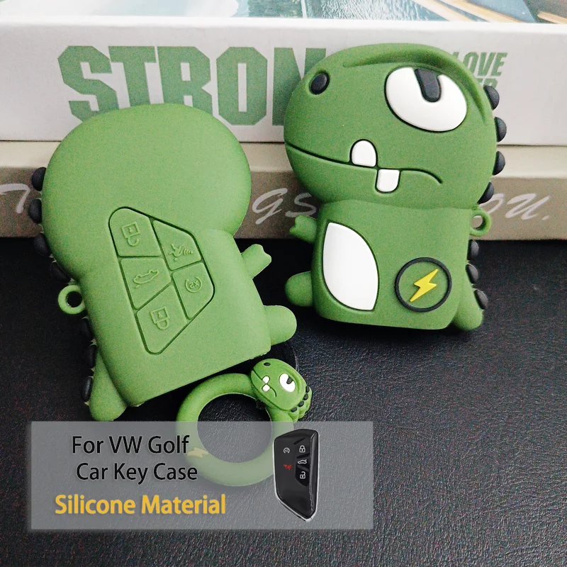

Dinosaur Silicone for VW Golf MK8 ID.3 ID.4 Leon Tarraco Ateca Skoda Octavia MK4 Cupra Formentor 5 Button Car Key Case Cover Fob