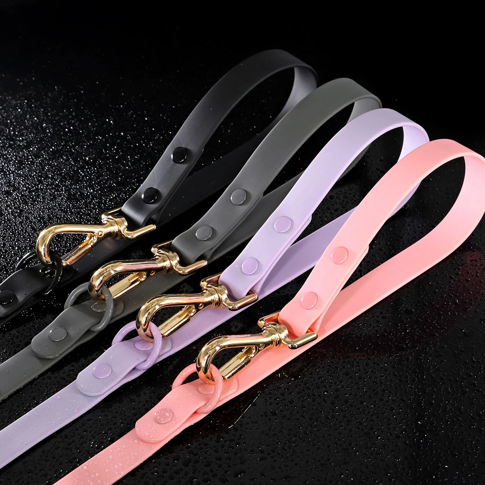 Customized Dog Collar Leash Set PVC Waterproof Dogs Cat Necklace Personalized Pet ID Collars With Lead Rope For Small Large Dogs
