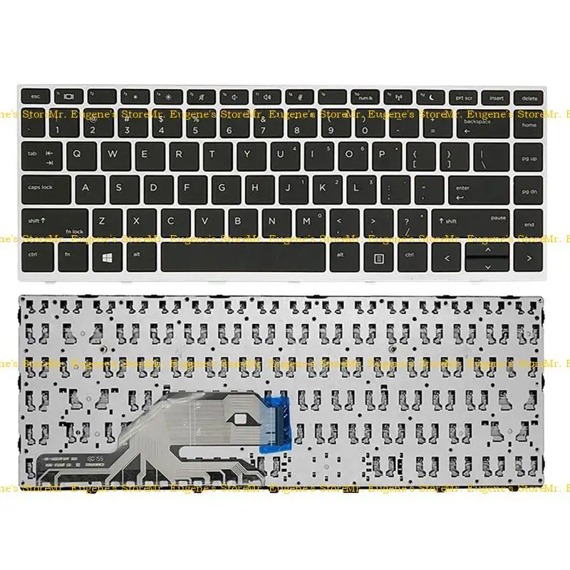

D08B New US Layout Black English Laptop Keyboard for HP 440 430 445 Series Laptop Silver Frame US Layout