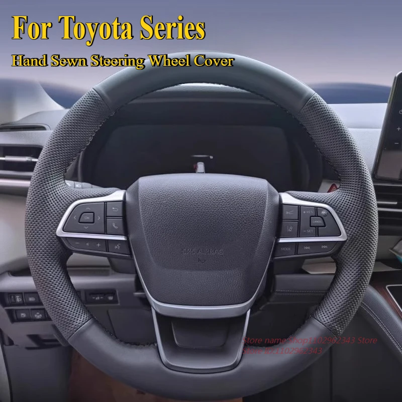 

Сшитый вручную противоскользящий кожаный чехол на руль для Toyota Highlander Sienna Granvia Crown Kluger 2024, автомобильные аксессуары