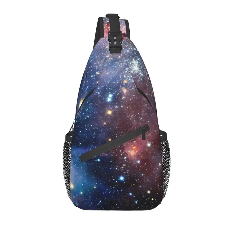 

Customized Stars Galaxy Space Sling Bag Men Fashion Cosmic Universe Shoulder Crossbody Chest Backpack Traveling Daypack