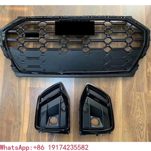 

For Newest Products ABS Material Black Car Front Grille Fog Light Cover For Q5 SQ5 2021-2023