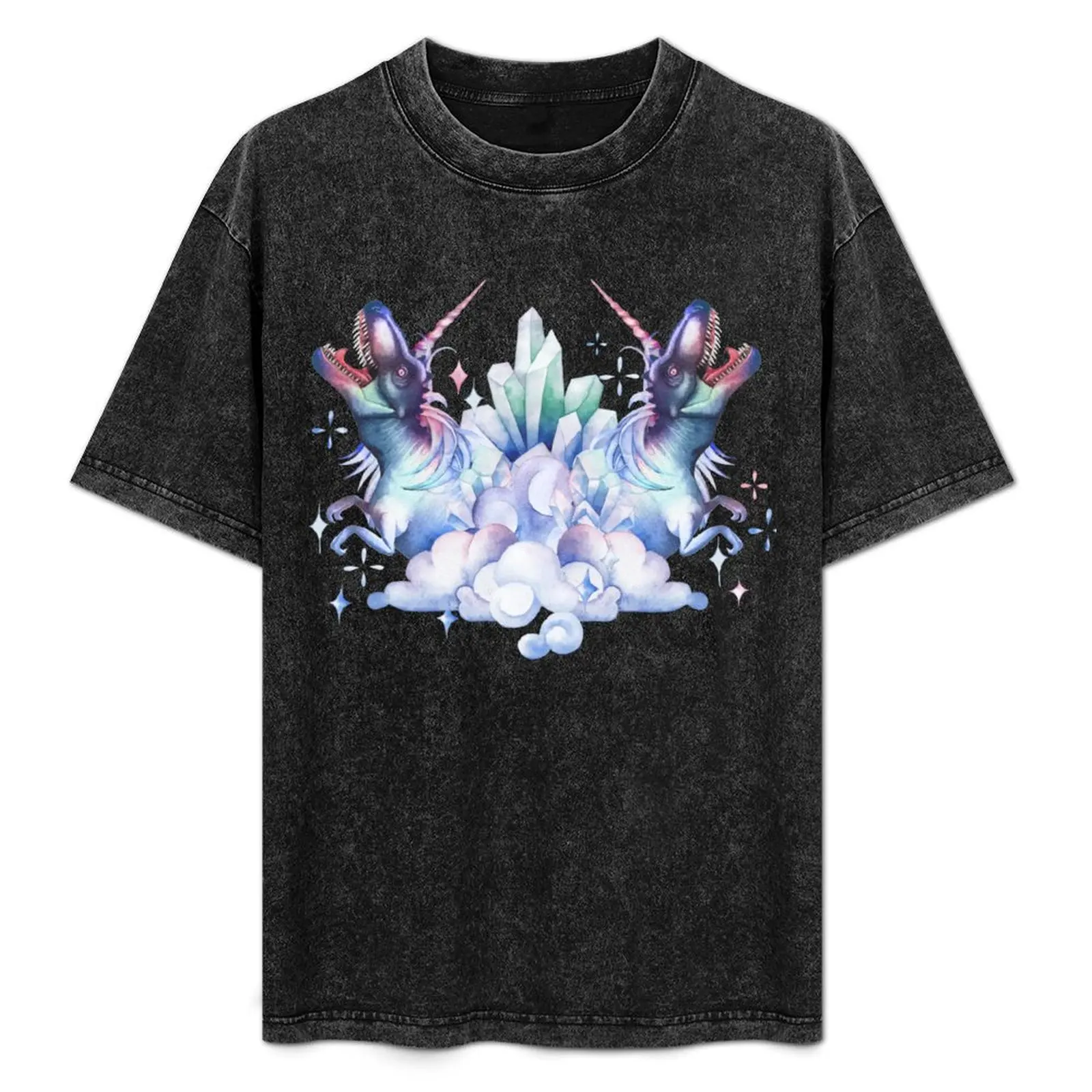 

Two watercolor Dinocorns T-Shirt Casual Fashion Short Sleeve Cotton T-Shirt