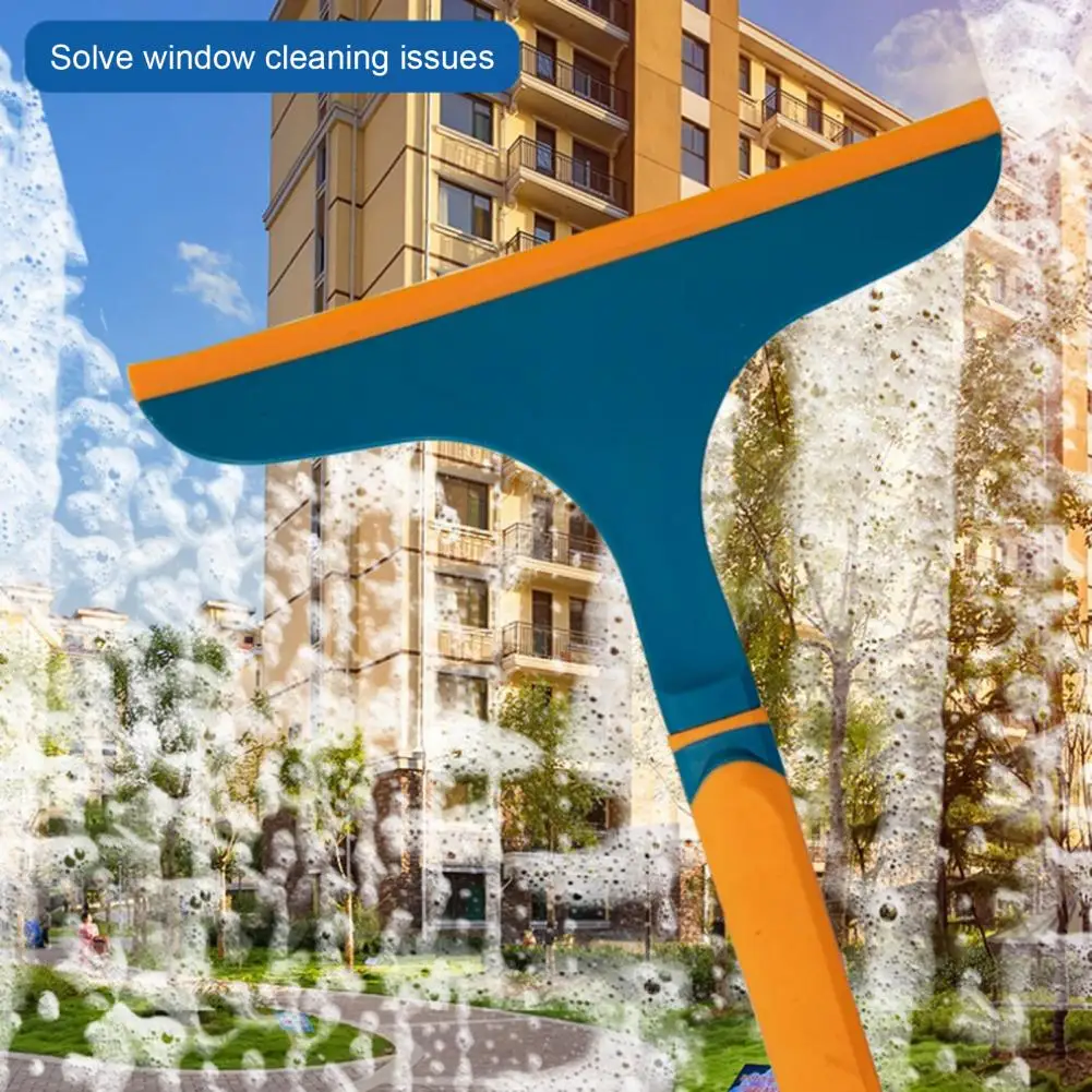 Durable Glass Cleaning Brush Soft Silicone Scraper Non-slip Plastic Handle Multifunctional Mirror Glass Wiper Window Squeegee